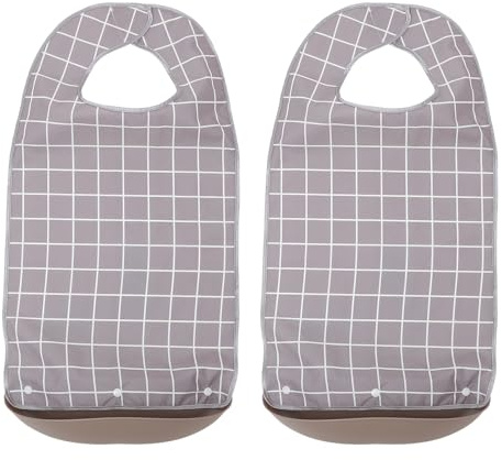 CLISPEED Bavoirs Facile à Nettoyer avec 2pcs Personnes Âgées pour Imperméables Récupérateur de Miettes Détachable, Grosse de Couverture Repas en