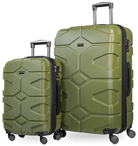 HAUPTSTADTKOFFER - X-Kölln - 2er Koffer-Set Trolley-Set Rollkoffer Reisekoffer, TSA, (S & L), Olivgrün matt