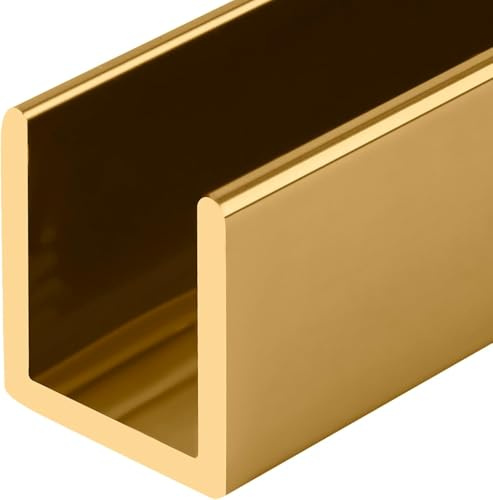CRL Brite Gold Anodized 1/2 Fixed Panel Shower Door Deep U-Channel - 95 in long