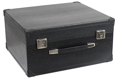 Alpenklang Akkordeonkoffer 48 Bass/Harmonikakoffer Standard, Holzkern | Tragekoffer für 48 Bass Akkordeons oder 4-reihige Harmonikas, Schwarzer Kunstlederbezug, Weiche Plüsch-Polsterung, Gewicht: 4