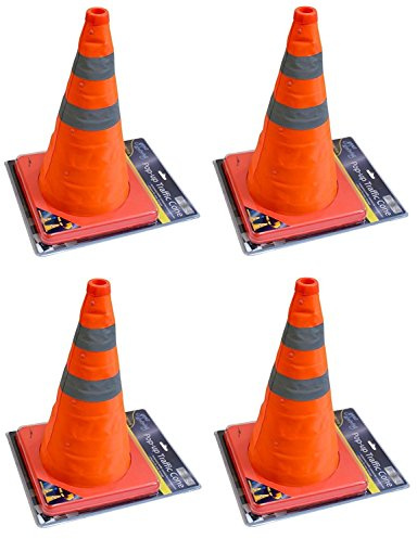 4 X 18 COLLAPSIBLE PULL OUT POP UP SAFETY EMERGENCY ACCIDENT TRAFFIC ROAD CONES