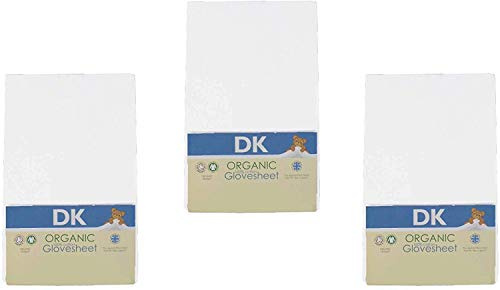 DK Glovesheets – Sábana bajera ajustable, 3 unidades, 83 x 50 cm, 100% algodón orgánico, compatible con el colchón Next To Me, color blanco – 3 paquetes
