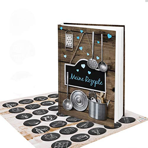 Logbuch-Verlag Kleines Rezeptbuch eigenes Kochbuch leer zum Selberschreiben vintage Geschenk Weihnachten A5