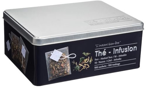 5five - boîte à thé 100 sachets métal black edition noir