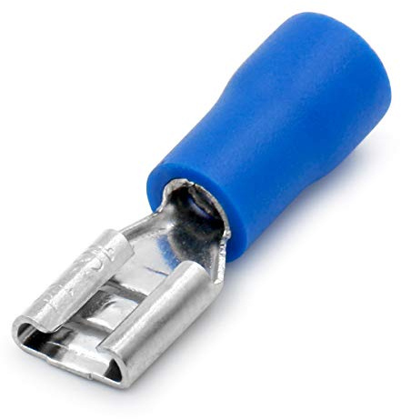 Heschen Kupplungs-Schnellkupplung Vinylisoliert, FDD2-187, 4,8 x 0,5mm Kabelanschluss, für 1,5–2,5 mm² (16–14 AWG), Blau, 100 Stück