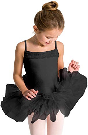 Capezio dam 11307c ärmlös volang tutu klänning Svart M