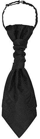 WANYING Vorgebunden Plastron Krawatte Verstellbar mit Hakenverschluß Hochzeitskrawatte auf Hochzeiten - Paisley Pattern Schwarz