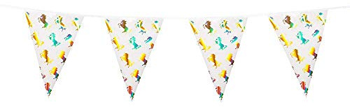 Boland 50000 - Wimpelkette Einhorn, Länge 4 m, Girlande, Hängedekoration, Tier, Geburtstag, Mottoparty, Karneval
