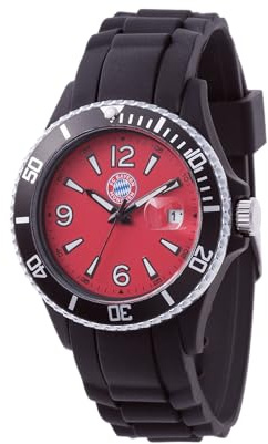 FC Bayern München Fanuhr I Armbanduhr I Erwachsene I Schwarz I Fußball
