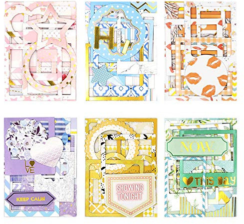 6 Packungen Fotorandaufkleber Fotorahmen Aufkleber Sammelalbum Aufkleber Deko-Aufkleber 90 Stück Selbstklebend Hergestellt aus dickem Karton Perfekt für Scrapbooking Tagebuch DIY Fotoalbum