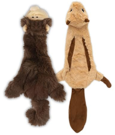 Best Pet Supplies Jouet couineur 2 en 1 pour Chien avec Tissu Doux et Durable pour Animaux de Compagnie de Petite, Moyenne et Grande Taille – sans Rembourrage pour Jeu en intérieur, Singe, écureuil