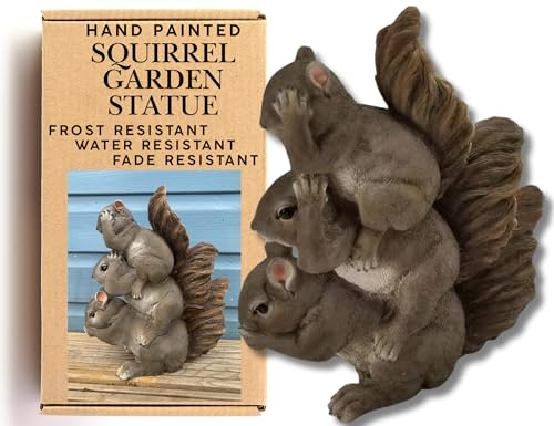 Figurine Squirrel 27cm - Décoration Intérieure & Figurines d'animaux - Décoration de Jardin en Résine, Imperméable, Anti-UV & Givre, Détails Réalistes, pour Intérieur et Extérieur