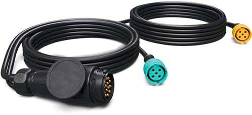 AUTOLIGHT 24 Juego de cables para remolque de 13 pines, 7 metros, 8 pines, con sistema de conexión de bayoneta, a prueba de salpicaduras, para remolques, remolques, caravanas
