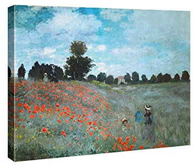 Wieco Art The Poppy Field Near Argenteuil Giclee Canvas Prints Wall Art of Claude Monet for Bedroom Home Decorations