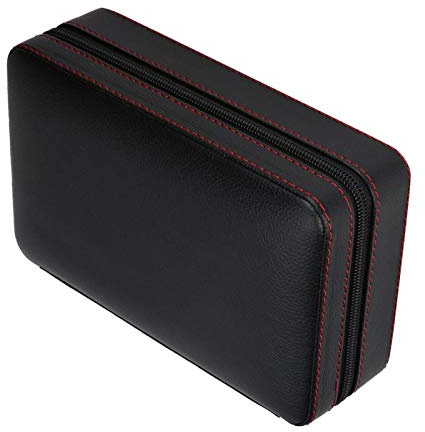 Hztyyier Boîte de Rangement Porte-cigares Portable pour Homme - Étui à Cigares en Bois pour Garçons d'honneur (Le Noir)