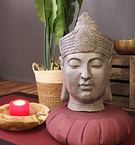 Arnusa Blumentopf Buddha Kopf Pflanztopf 43 cm Groß Büste Kunststein Gartendekoration Pflanzengefäß