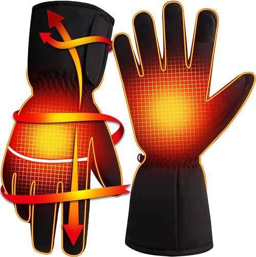 Svpro Beheizte Handschuhe für Herren Damen,Batterie Elektrische Heizhandschuhe Wasserdicht Touchscreen Winter Jagdhandschuhe Handwärmer für Skifahren Motorrad Wandern
