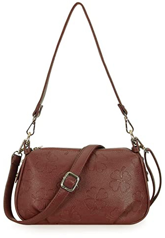 HAWEE Damen Handy Umhängetasche Weiches PU-Leder Klein Crossbody Bag Mode Handytasche Zum Umhängen Elegant Schultertasche Geldbörse mit 2 Schultergurten für Arbeit Partys Alltag Shopping, Braun