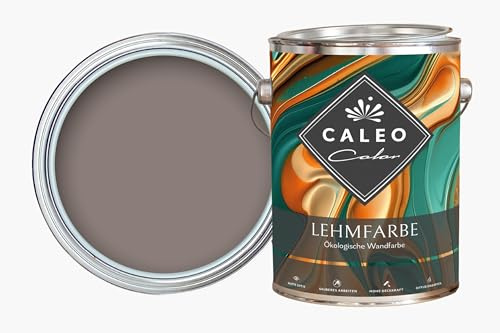 Caleo Color Clay Paint Tree Bark Dark Grey Brown, 2.25 Litres - Ecological Wall Paint for Living Room etc. - High Coverage, Drip-Free, Odourless
