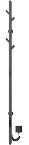 Scaldasalviette Elettrico Bagno, Termoarredo Elettrico ad Asta Singola, Scalda Asciugamani Elettrico con tempismo, Portasciugamani Elettrico, Scaldino Asciugamani, Basso Consumo-Gray