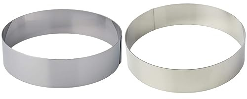 De Buyer - Cercle à entremets rond en inox - Diamètre 18 cm, hauteur 4,5 cm - 3989.18 & 3989.20 - Cercle Rond - 20 x 4,5 cm - Inox