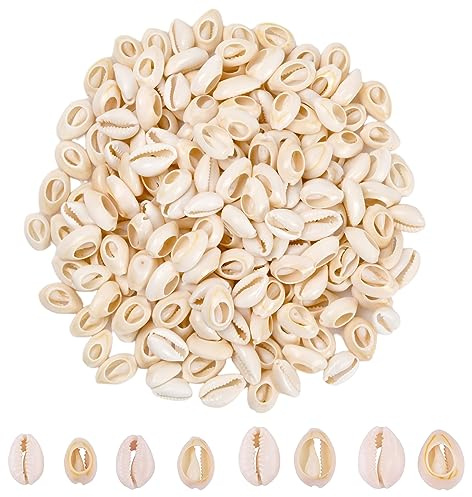Wisebom Natürlichen Muscheln Perlen 200PCS Bastelnmuscheln mit Löcher Beige Spirale Kauri Muscheln Elite Muschel Perlen 14-15mm Muschelperlen für DIY Schmuck Machen oder Deco Handwerk