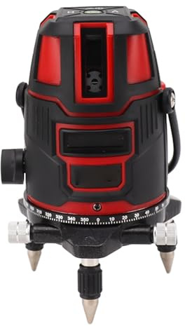 Laserlinien-Nivelliergerät, 5 Linien, Selbstnivellierendes Werkzeug, Hohe Genauigkeit, Vertikale und Horizontale Laserliniennivellierung, EU-Stecker 110–240 V