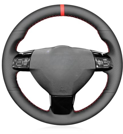 MEWANT Custom DIY Schwarzer Kunstleder Lenkradbezug für Opel Astra H 2004–2009 Zaflra B 2005–2014 Signum Vectra C