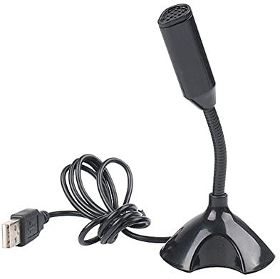 PAMENET Micro portable USB Microphone vocal haute sensibilité Mini Studio Support de microphone vocal avec support de conférence de jeux pour PC, noir