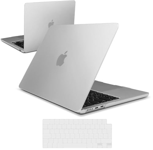 iNeseon Hülle Kompatibel mit 2022 2024 2025 MacBook Air 13,6 M4 M3 M2 A3240 A3113 A2681, Kunststoff Slim Schutzhülle Hartschale Case + Tastaturschutz für MacBook Air 13.6, Matt Transparent