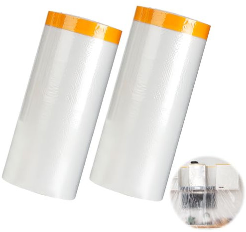 2 rotoli da 180 cm x 20 m e 300 cm x 20 mteli copritutto per imbianchino telo copritutto telo plastica copritutto teli per imbiancare cellophane per copertura mobili telo protettivo per pittura