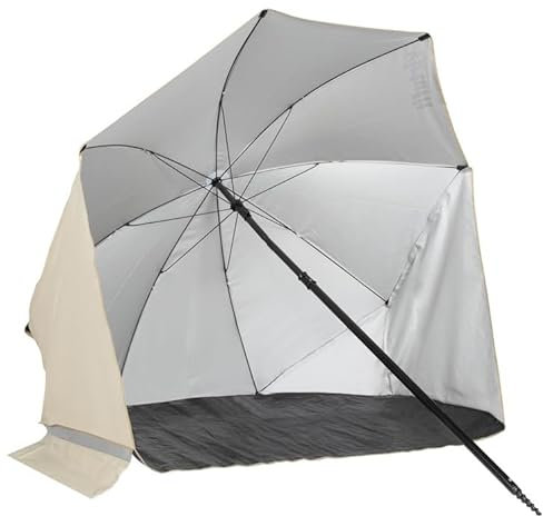 VirtuFit Parasol de plage avec protection contre le vent - 180 cm, Beige - Variantes disponibles : 180 cm et Premium 225 cm
