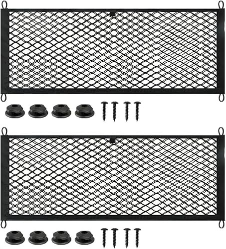 Daaxing 2 sacs de rangement pour coffre avec cadre en plastique, filets de rangement élastiques pour camping-cars, filet en maille pour siège arrière de voiture pour caravane, camping-car, bateau