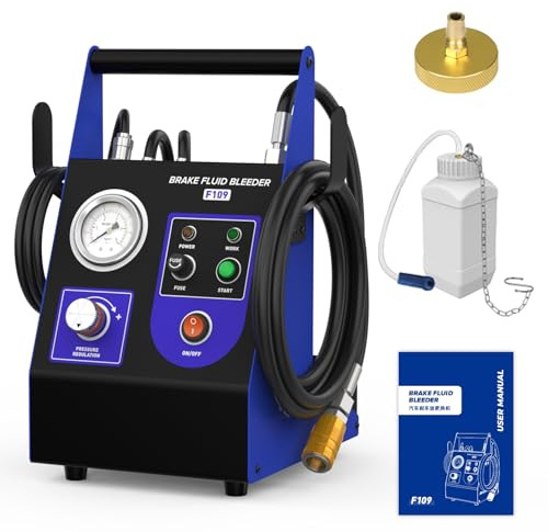 BELEY Kit de Vidange de Liquide de Frein 220V – Système de Purge Pulsé avec Plage de Pression Réglable 0,5-2,5 Bar, Adaptateur pour Maître-Cylindre 52 mm et Bouteille de Liquide