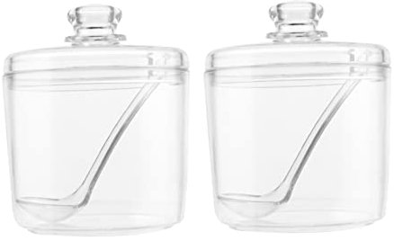 CONGARTENO 2piezas Tarros De Condimentos Contenedores Para Sal y Azúcar Tapa Transparente Para Mantener Especias