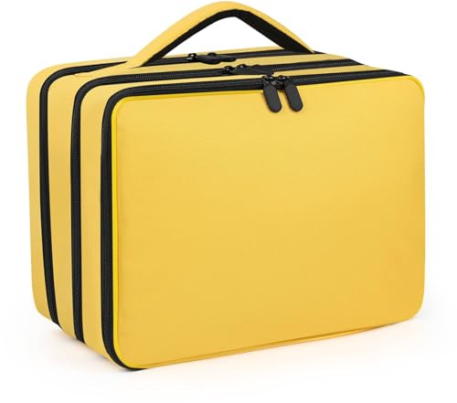 Minahao Spielzeug-Aufbewahrungstasche für Mini-Spielzeugautos und Monstertrucks im Maßstab 1:64 – tragbare Spielzeug-Auto-Organizer-Tasche kann 105 Spielzeugautos aufbewahren., gelb, 34 x 25 x 18 cm