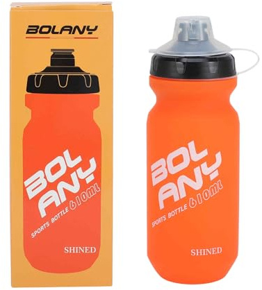 BULLSPANN Botella De Agua 610ml A Prueba De Fugas Con Cubierta Antipolvo Para Deportiva Gimnasio Bicicleta Yoga Camping Gym Naranja