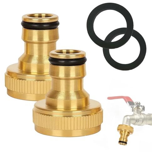 ALLY-MAGIC Messing Schlauchanschluss Adapter, Wasserhahn Adapter 1/2 Zoll Hahnverbinder für Haus Gartenschlauch Schlauch Teile Stecker und Garten Spritzpistole E22-ZJT-NLW