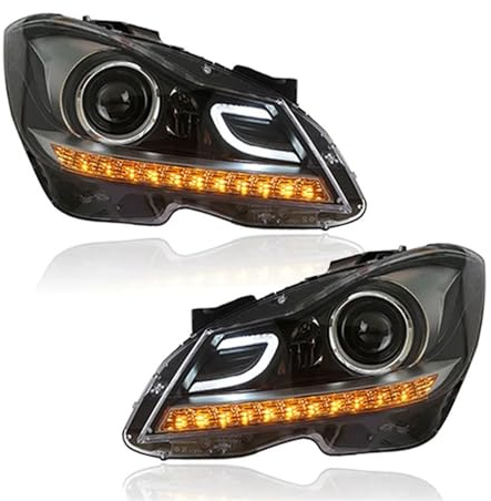 FARO PRINCIPALE Per Benz W204 C200 C260 C63 2011-2014 Faro LED Per DRL Luce Di Marcia Diurna Segnale Di Direzione Lampada Anteriore Per Auto Gruppo Ottico Allo Xeno PROIETTORE ANTERIORE