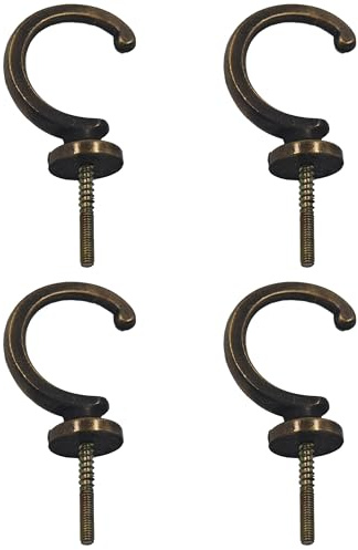 pson 4Pcs Curtain Holdbacks, Wall Mounted Zinc Alloy Drapery Tieback Hooks for Window Drapes, Clothes, Towel Holder(Antique Bronze)