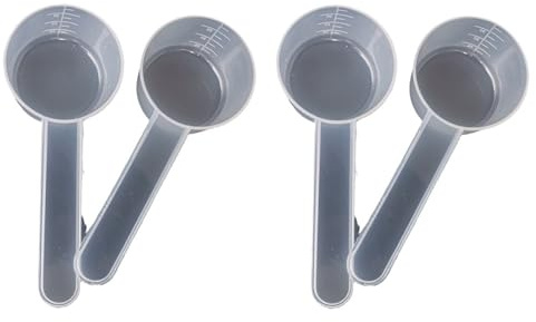 4Stück Messlöffel Set, Dosierlöffel 50ml Messlöffel Gramm Transparent mit Skala Scoop für Backen Küche, Dosier-löffel für Kaffee Waschpulver Dosierer Proteinpulver