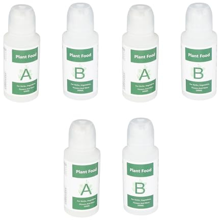 Blaihild Abono Hidropónico 2 Unidades 200ml A B Líquido Nutriente Concentrado para Plantas Fertilizante para Verduras Frutas Hidroponía Interior