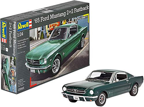 Revell RG7065 Modellbausatz Auto 1:24-1965 Ford Mustang 2+2 Fastback im Maßstab 1:24, Level 4, originalgetreue Nachbildung mit vielen Details, 7065