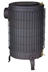 Theca no. 4 Poêle avec Grille et Tube Noir 110 mm
