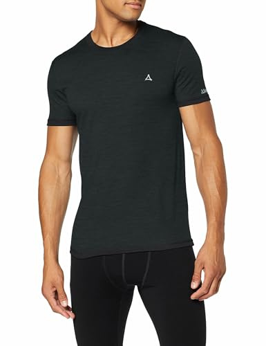 Schöffel Merino Sport Shirt a Maniche Corte M, Canotta Intima termoregolante, Maglietta Funzionale Traspirante in Lana di qualità Uomo, Antracite