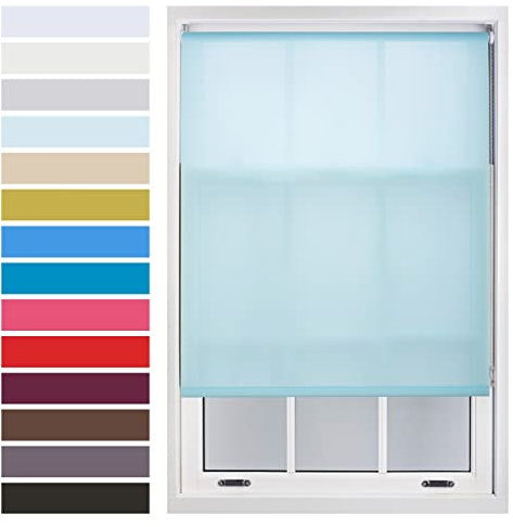 FURNISHED Rollos Fenster Tageslicht Metallbeschlägen nach Maß bis 60W x 210H cm - Enteneiblau