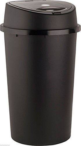 Easy Shopping 45 Liter 45L TOUCH BIN Black for Home Garden Office School Kitchen Bathroom Top Bin Portable Pedal Bin Removable Lid(Black)