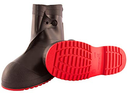 TINGLEY Workbrutes G2 - PVC Overshoe - 10 Ht. - Black Upper - Red Sole - Cleated Outsole