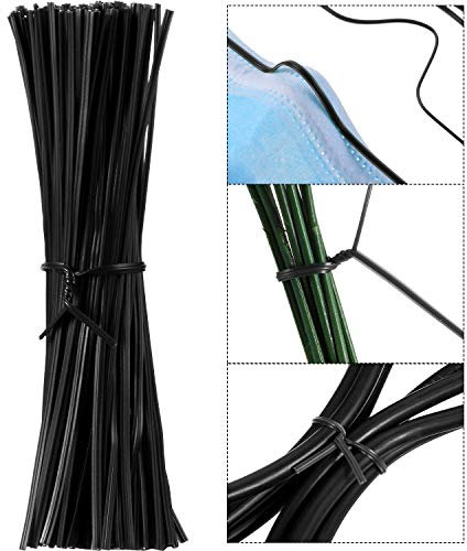 WILLBOND 200 Pezzi 12 cm Flessibile Filo Intrecciato Fascette da Giardino Piante, Clip di Naso Ponte di Naso Staffa Filo, Fascette da Giardinaggio Cravatte da Giardino Plastica Sostegno di Piante
