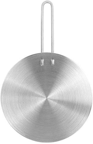 Fdit Wärmeverteilerplatte, 22cm/8.7in Edelstahl Wärme-Induktionsplatte Induktionsherd Diffusor Adapter Konverter Gas-Elektroherdplatte für Eisenpfannen, Keramiktöpfe und anderes Kochgeschirr